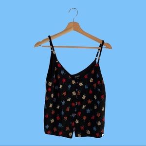 Madewell floral button down tank top